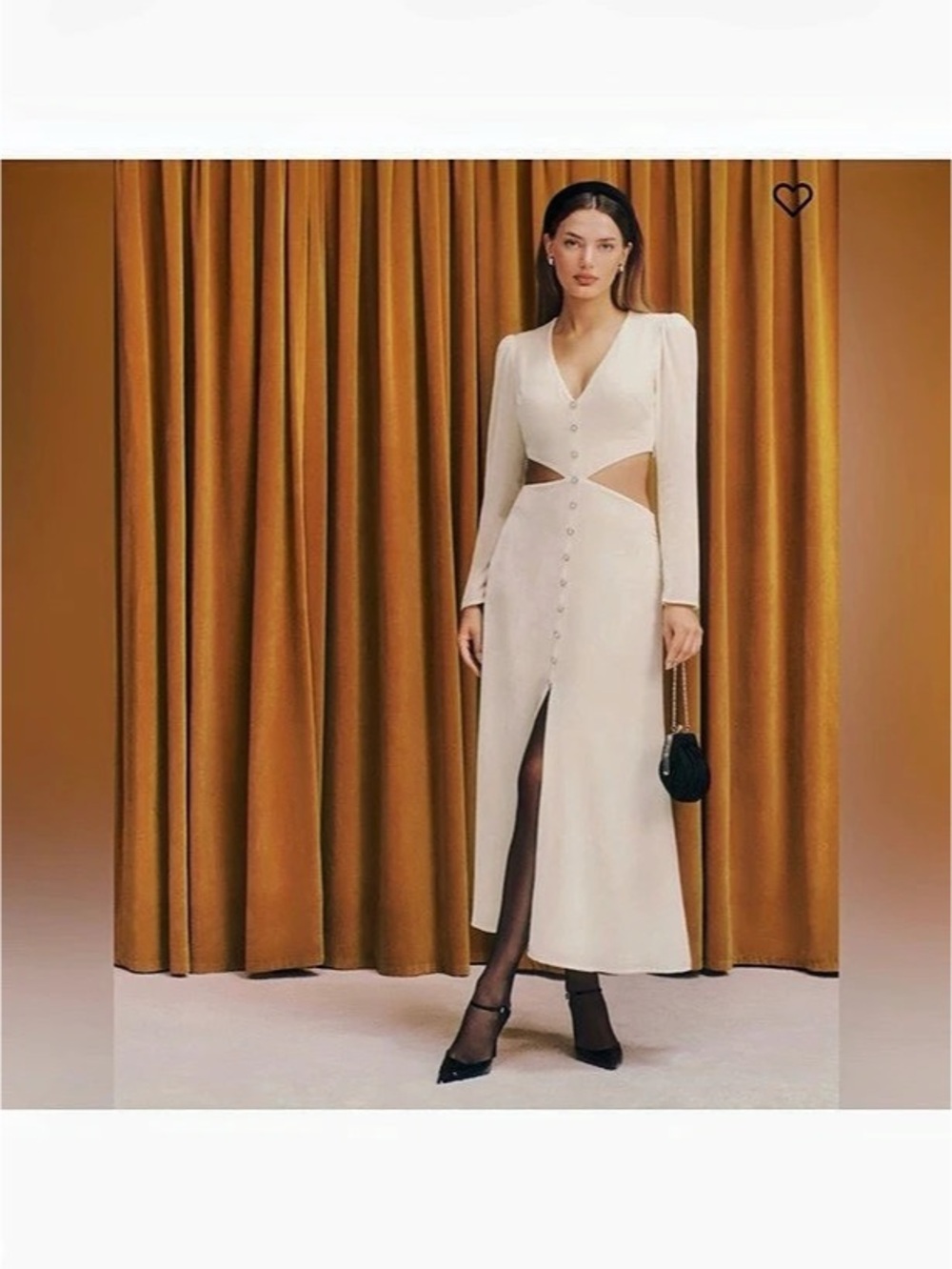 Reformation Brisa Velvet Cutout Maxi Dress Ivory White Size 4